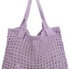ENBEI Women's Beach Tote Bag, Crochet Knit Hollow Design, Stylish Tote for 
Beach,Travel and Everyday Use Aesthetic Handbag