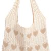 WHIPPY Crochet Tote Bag for Women Cute Crochet Mesh Beach Tote Summer 
Vacation Aesthetic Boho Knit Bag for Women Shoulder